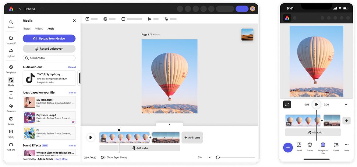 Adobe Express Desktop and Mobile App
